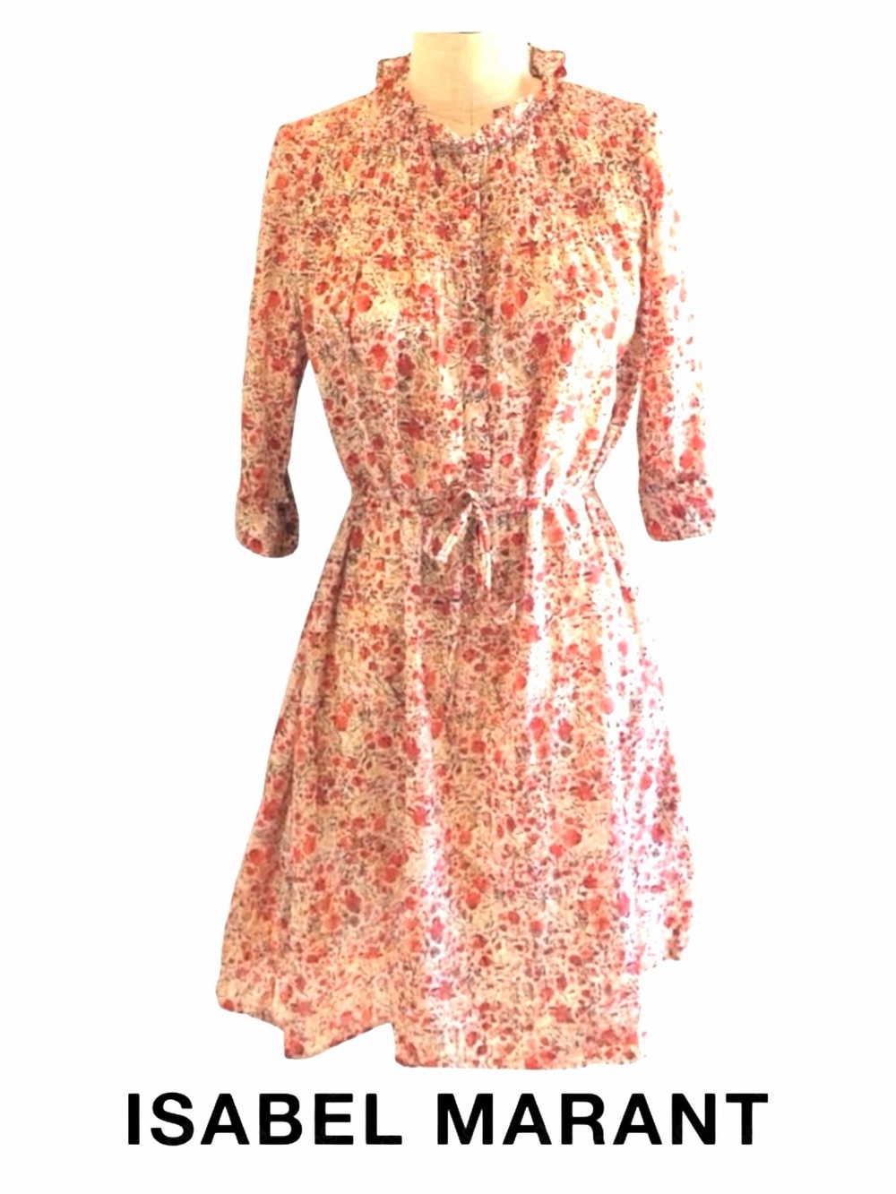 Isabel Marant Floral Mini Dress in Cream and Red